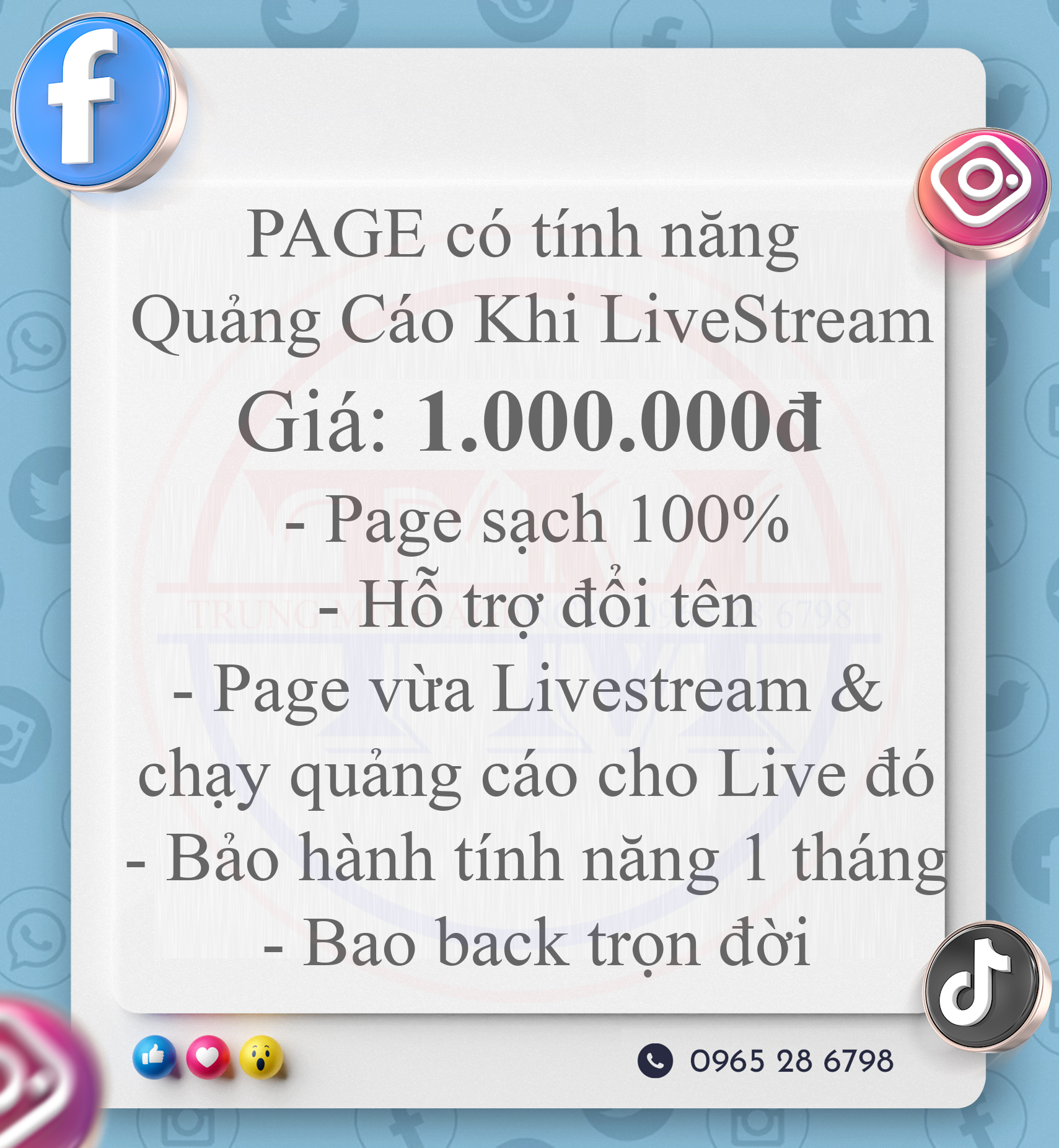 giá mua page ads live